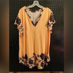 Yellow and Black high low Shirt